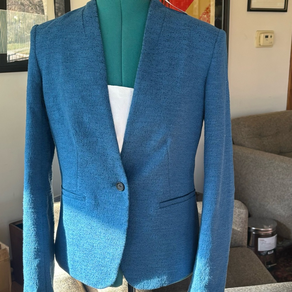 NWT Teal Ann Taylor Loft Blazer Jacket Size 0 XS